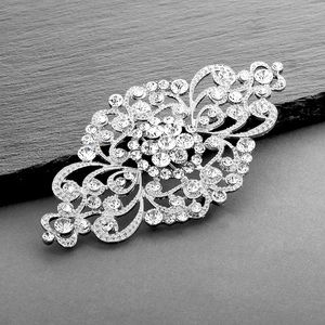 Silver Crystal Wedding Brooch